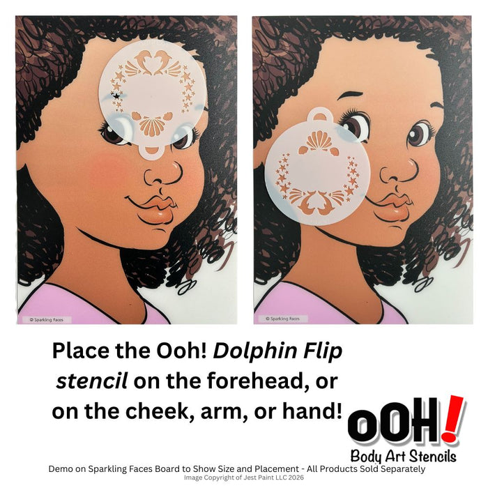 Ooh! Face Painting Stencil | Dolphin Flip (C04)