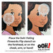 Ooh! Face Painting Stencil | Falling Fireworks Flip (C37)