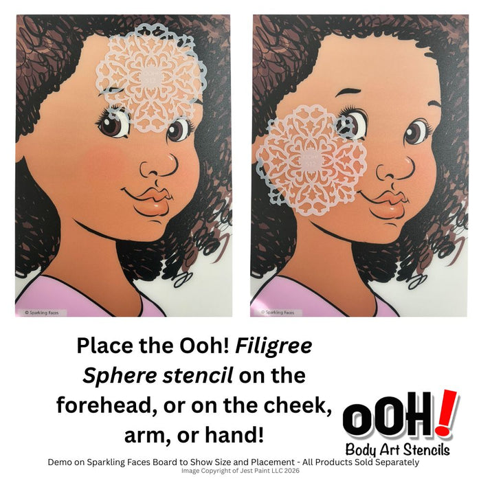 Ooh! Face Painting Stencil | Filigree Sphere (S12)