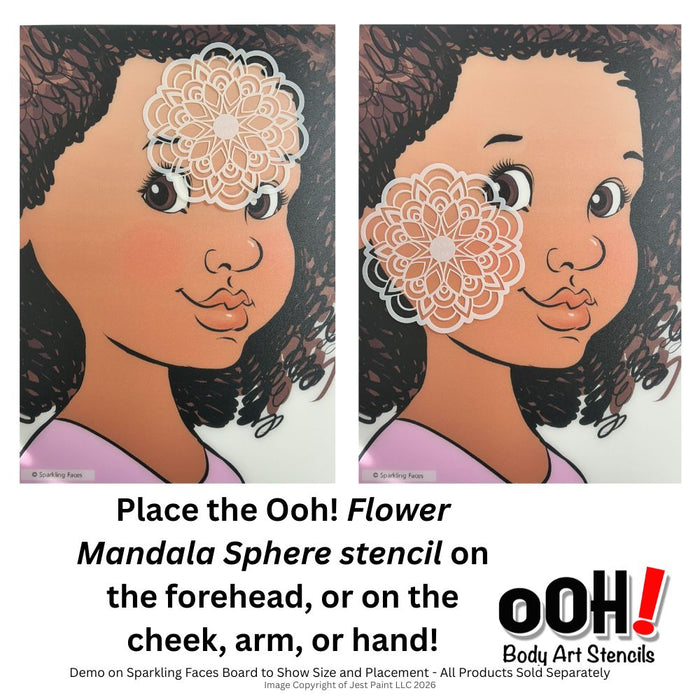 Ooh! Face Painting Stencil | Flower Mandala Sphere (S14)
