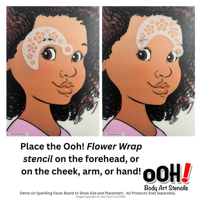 Ooh! Face Painting Stencil | Flower Wrap (W04)