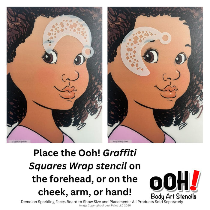 Ooh! Face Painting Stencil | Graffiti Squares Wrap (W25)