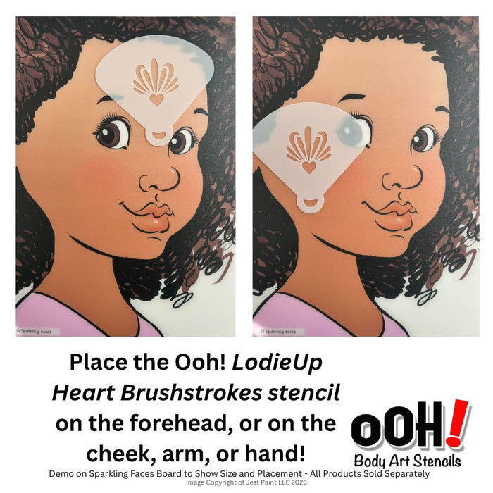 Ooh! Face Painting Stencil | LodieUp HEART Brushstrokes (SB04)