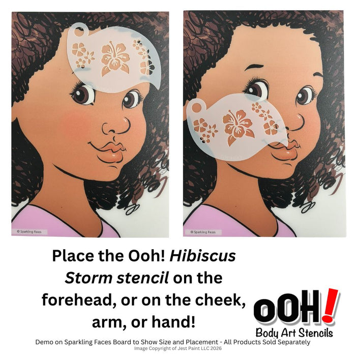 Ooh! Face Painting Stencil | Hibiscus Storm (R03)