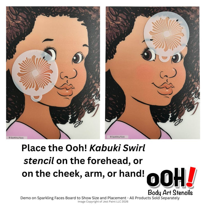 Ooh! Face Painting Stencil | Kabuki Swirl (C34)