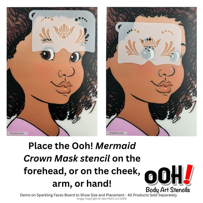 Ooh! Face Painting Stencil | Mermaid Crown Mask (K21)