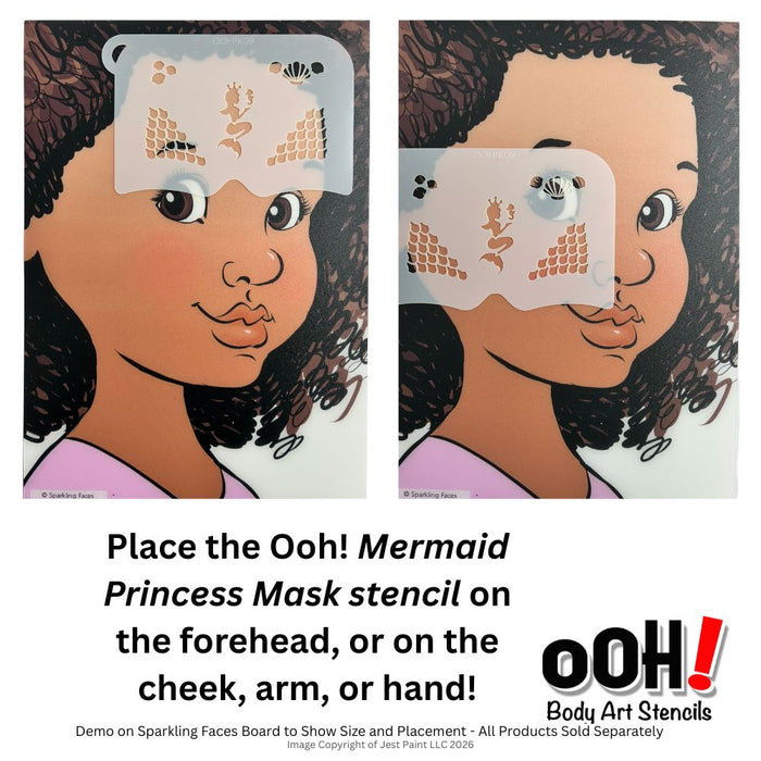 Ooh! Face Painting Stencil | Mermaid Princess Mask (K09)