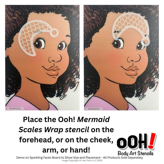 Ooh! Face Painting Stencil | Mermaid Scales Wrap (W06)