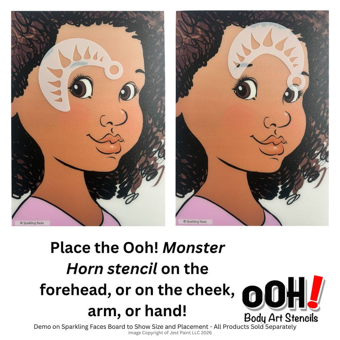 Ooh! Face Painting Stencil | Monster Horn (W09)
