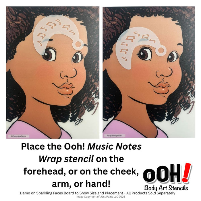 Ooh! Face Painting Stencil | Music Notes Wrap (W21)