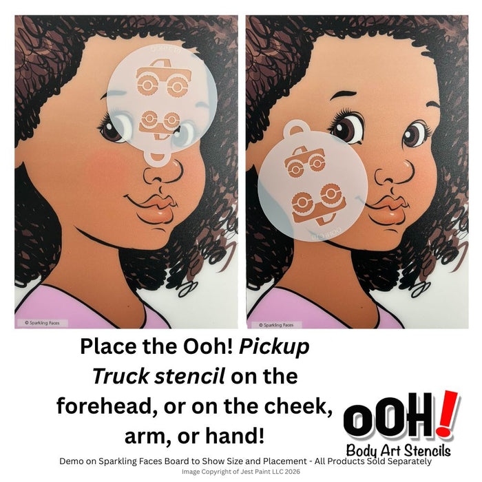 Ooh! Face Painting Stencil | Pickup Truck (C10)