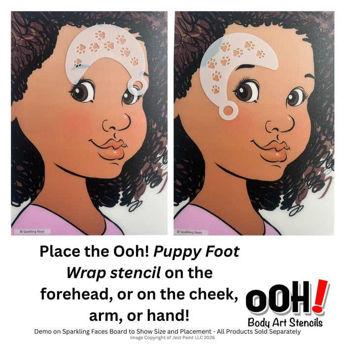 Ooh! Face Painting Stencil | Puppy Foot Wrap (W28)