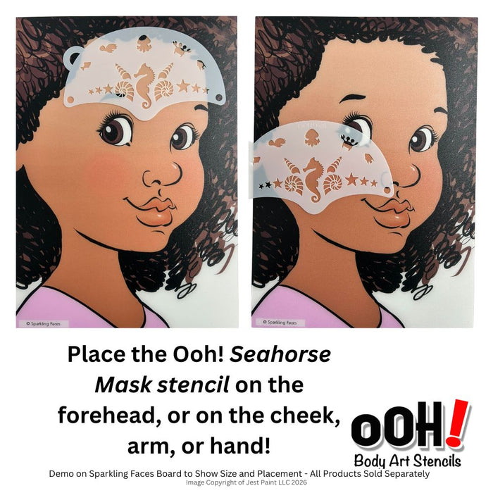 Ooh! Face Painting Stencil | Seahorse Mask (K08)