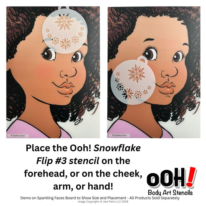 Ooh! Face Painting Stencil | Snowflake Flip #3 (C27)