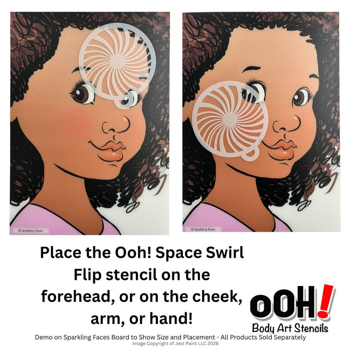 Ooh! Face Painting Stencil | Space Swirl Flip (C31)