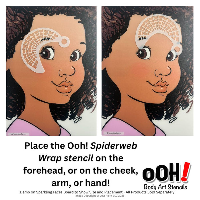 Ooh! Face Painting Stencil | Spiderweb Wrap (W03)