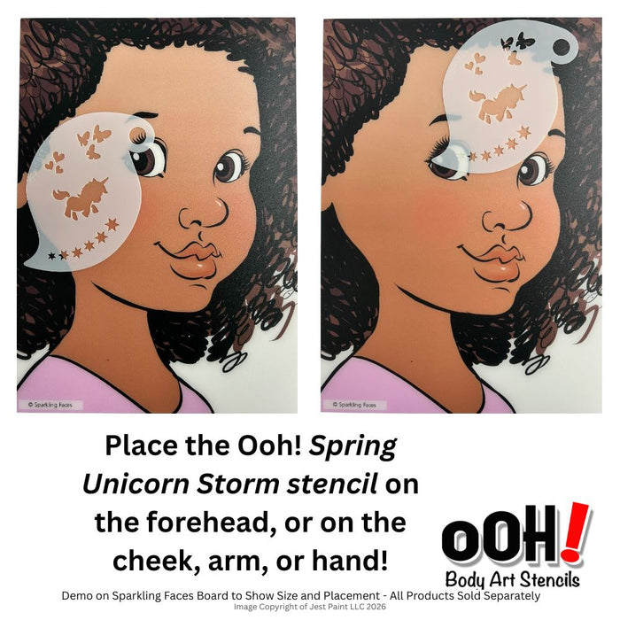 Ooh! Face Painting Stencil | Spring Unicorn Storm (R11) - While Supplies Last!
