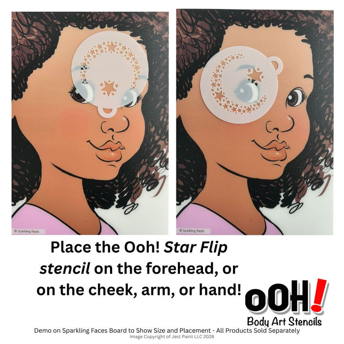 Ooh! Face Painting Stencil | Star Flips (C01)