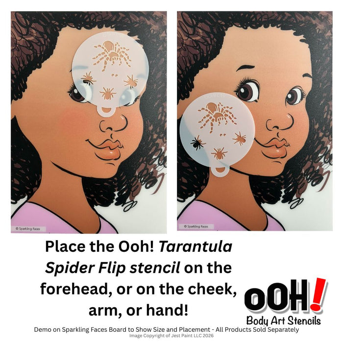 Ooh! Face Painting Stencil | Tarantula Spider Flip (C19)
