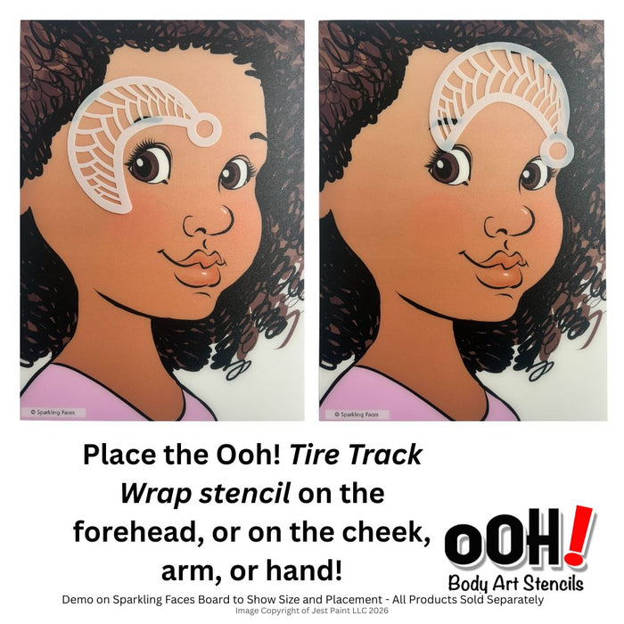 Ooh! Face Painting Stencil | Tire Track Wrap (W11)