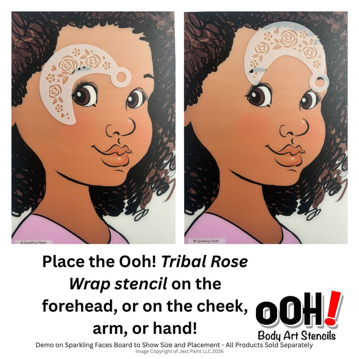 Ooh! Face Painting Stencil | Tribal Rose Wrap (W05)