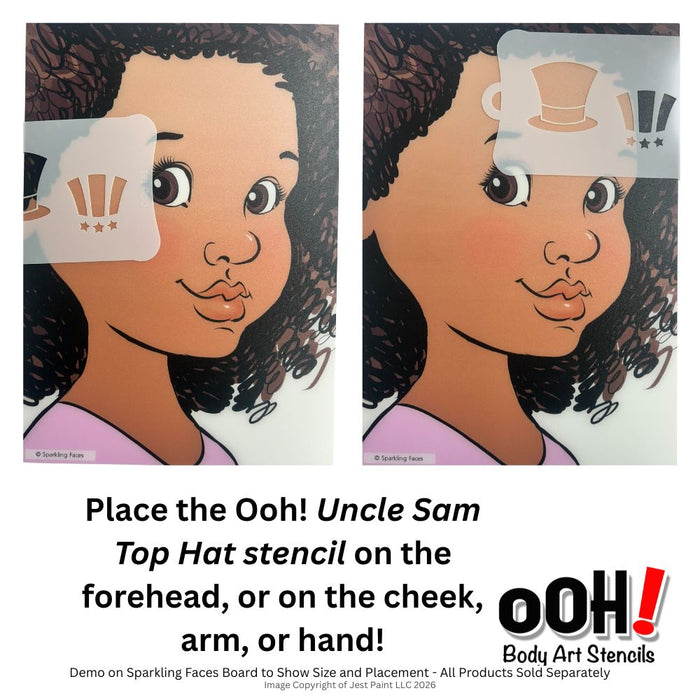 Ooh! Face Painting Stencil | Uncle Sam Top Hat (T41)