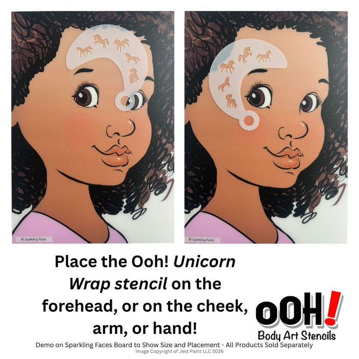 Ooh! Face Painting Stencil | Unicorn Wrap (W34)