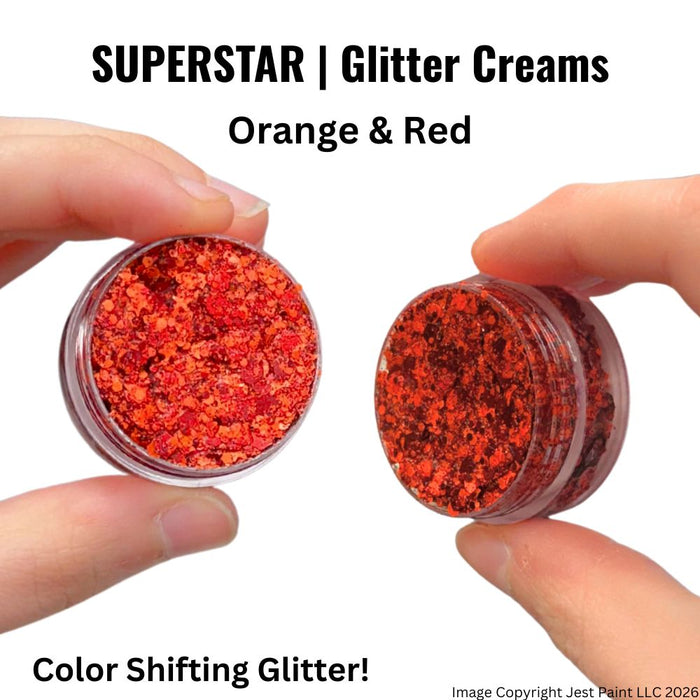 Superstar | Chunky Glitter Cream - Orange and Red (10gr Jar)