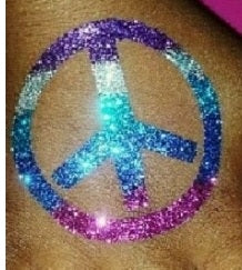 Art Factory | Glitter Tattoo Stencil - (550) Peace - 5 Pack - #47