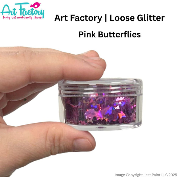 Art Factory | Loose Chunky Glitter - Pink Butterflies (30ml jar)