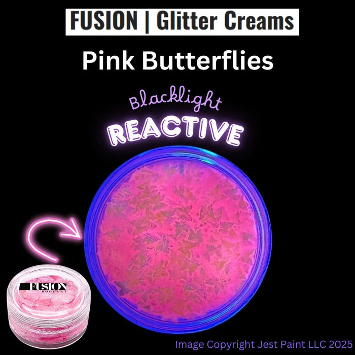 Fusion Body Art | Glitter Creams - PINK BUTTERFLIES 10mL