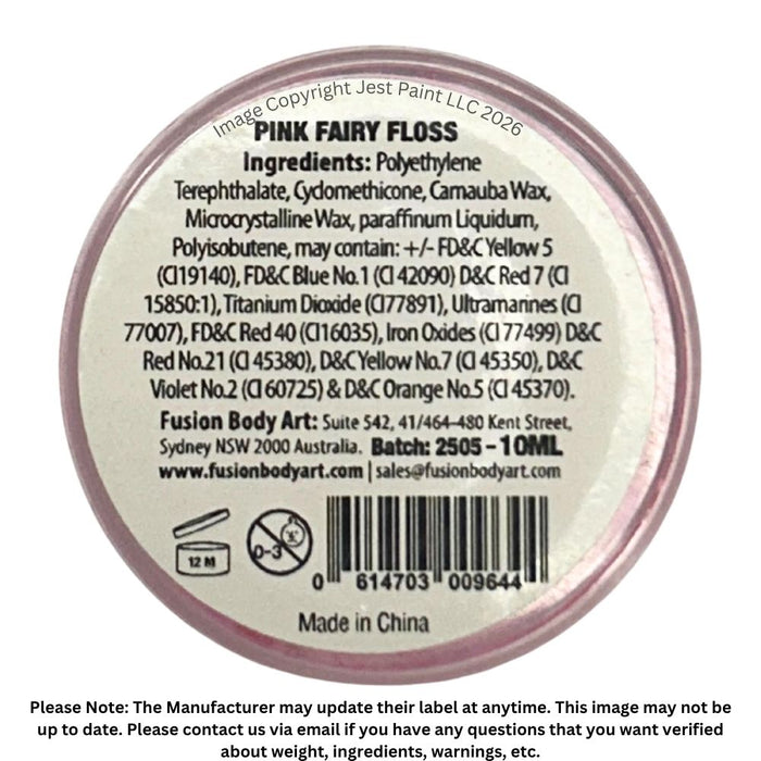 Fusion Body Art | Glitter Creams - PINK FAIRY FLOSS 10mL