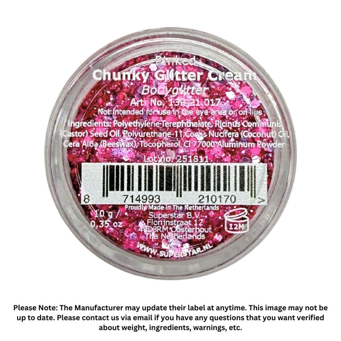 Superstar | Chunky Glitter Cream - Pinked (10gr Jar)
