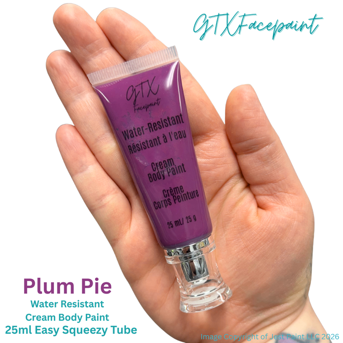 GTX Face Paint | Silicone Based Water Resistant Cream - Plum Pie Purple - 25ml Easy Squeezy Tube
