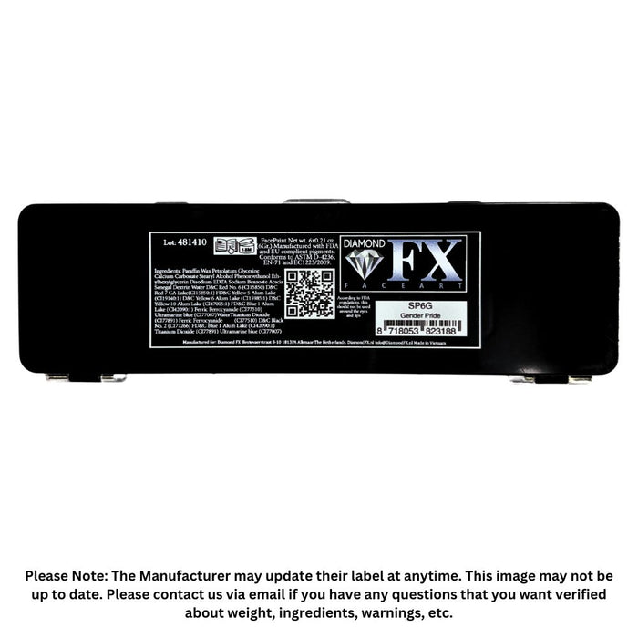 Diamond FX Face Paint | 6 x 6gr Split Cake Palette - Matte Colors - PRIDE