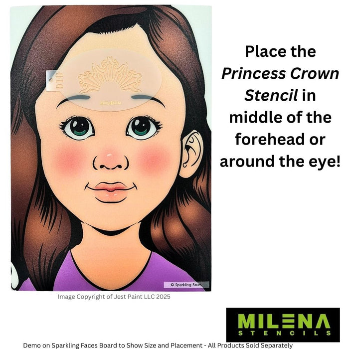 MILENA STENCILS | Face Painting Stencil -  (Princess Crown)  O16
