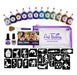 Art Factory | Pro Ink and Glitter Tattoo Kit w/ Twelve 1oz Poofs and 100 Stencils - NEW (7Z)