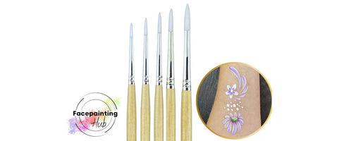 Facepainting Hub  |  PRESET BUNDLE - Face Painting Brush Amber Round Collection Set of 5