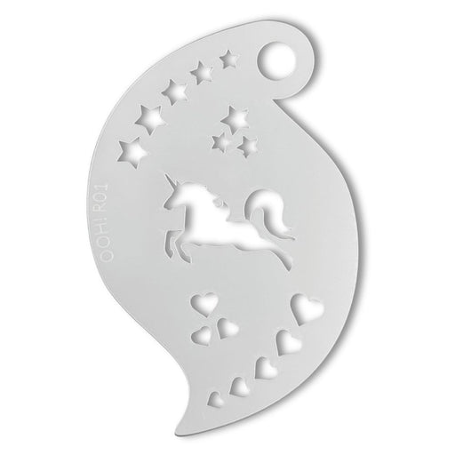 Ooh! Face Painting Stencil | Unicorn Storm with Hearts and Stars (R01)