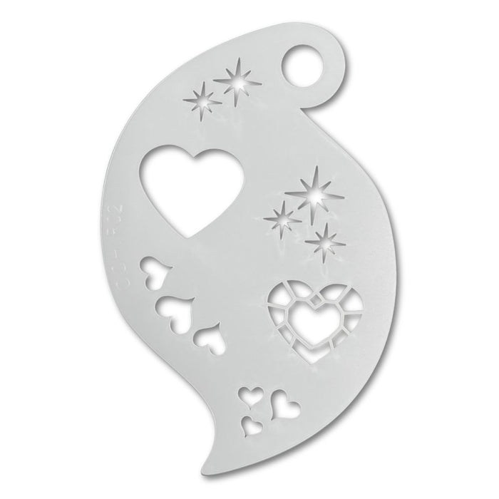 Ooh! Face Painting Stencil | Jewel Heart Storm (R02)