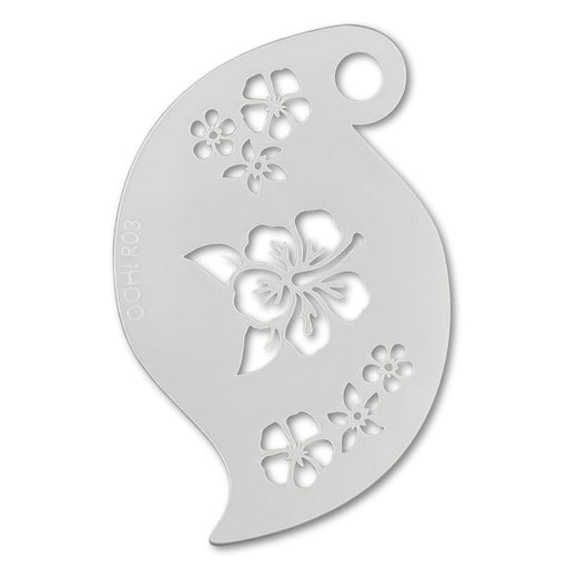 Ooh! Face Painting Stencil | Hibiscus Storm (R03)