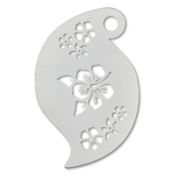 Ooh! Face Painting Stencil | Hibiscus Storm (R03)