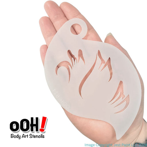 Ooh! Face Painting Stencil | Butterfly Wing Brushstrokes (R14)