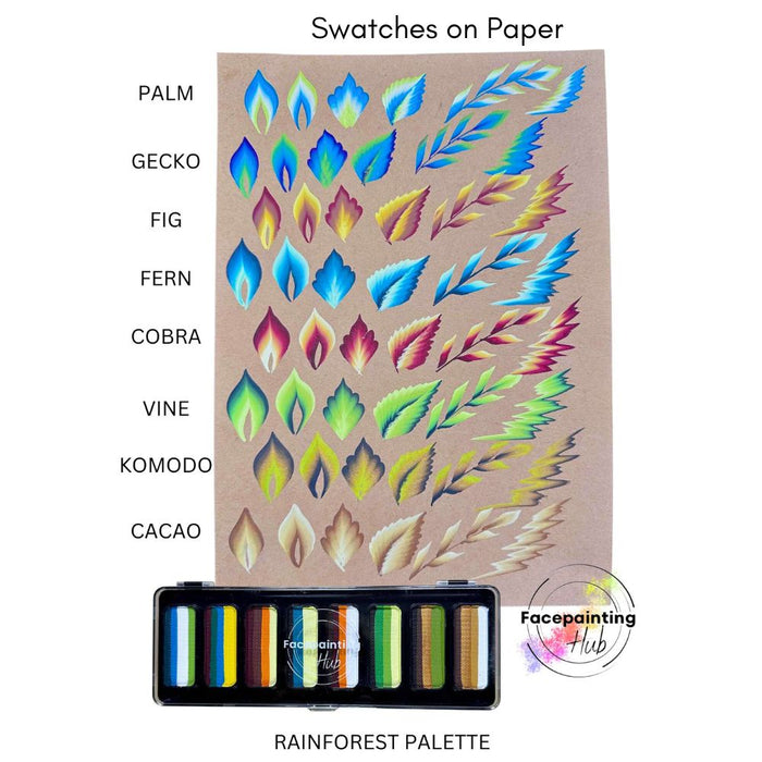 Facepainting Hub | Face Painting Palette |  RAINFOREST PALETTE  (8 x 14gr)