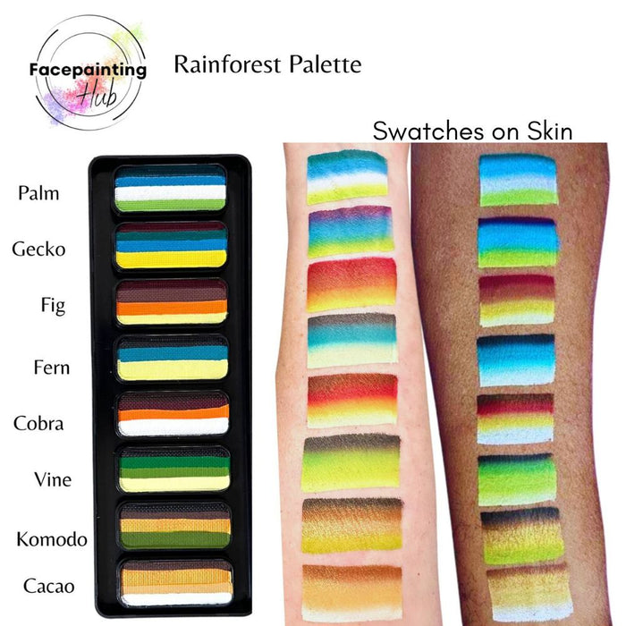 Facepainting Hub | Face Painting Palette |  RAINFOREST PALETTE  (8 x 14gr)