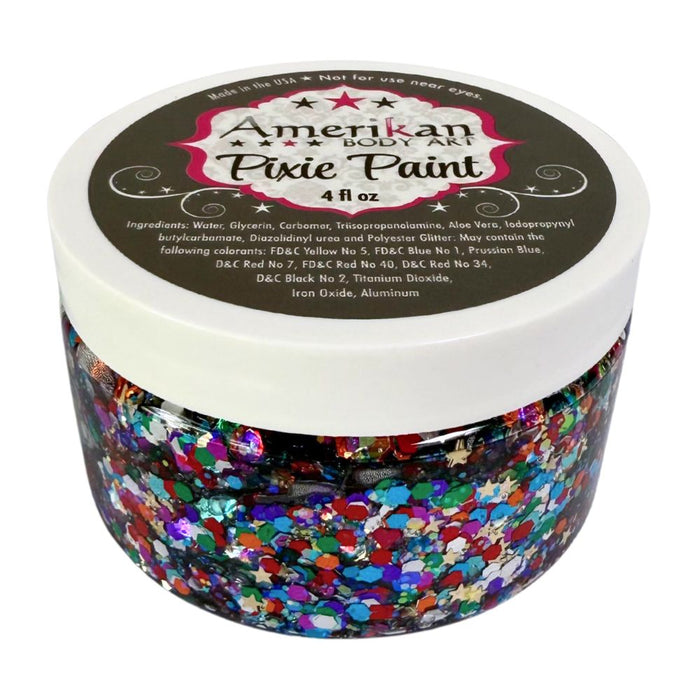 Pixie Paint Face Paint Glitter Gel - Rainbow Brite -Medium 4oz