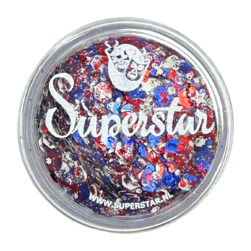 Superstar | Chunky Glitter Cream - Red, White and Blue (10gr Jar)