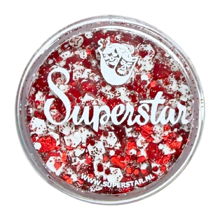 Superstar | Chunky Glitter Cream - Red and White (10gr Jar)