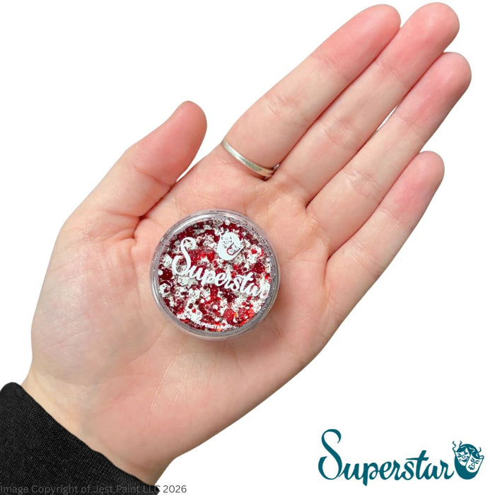 Superstar | Chunky Glitter Cream - Red and White (10gr Jar)