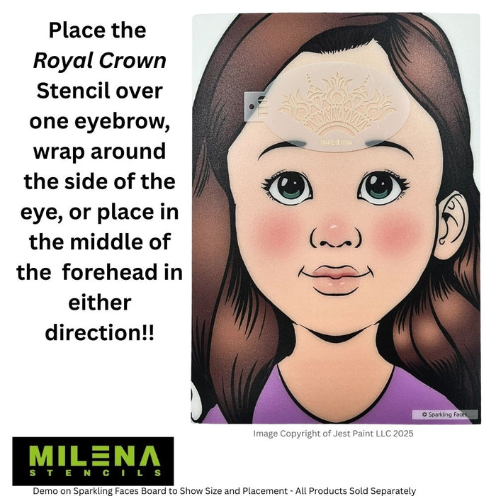 MILENA STENCILS | Face Painting Stencil -  (Royal Crown)  O11